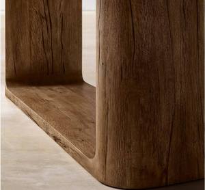 CZ-20 מפעל ישיר עיצוב מודרני ריהוט ביתי אלון מלא שולחן אוכל מלבני מעץ עם בסיס כבד - Product Image 5