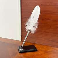 Idée de cadeau annuel pour entreprise : Accessoires d'écriture de luxe, stylo de signature noir pour bureau, stylos à plume d'oie, stylo à plume noire