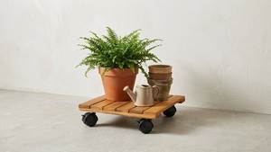 [BenK] Soporte para Plantas de Madera con Certificación FSC, Forma Cuadrada, con Ruedas Móviles, Sistema Wagner, Rodillo para Plantas, Clásico, Suave - Product Image 2