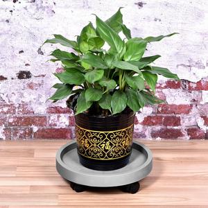 Plant Caddy Rolling Stand with Wheels, Movable Flower <b>Planter</b> Potted Round Pallet, Indoor Outdoor Saucer Tray - Product Image 1