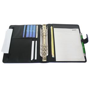 1-1 Popular Waterproof <b>A5</b> Size Blue Multi-Function Leather Portfolio Folder with Six-Ring Mechanism - Product Image 2