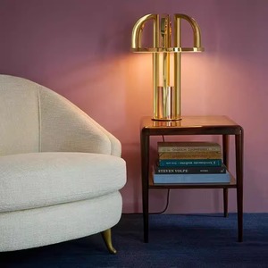 Modern Gold Metal <b>Table</b> <b>Lamp</b> Led Light Source E27 Bulb <b>Base</b> Switch Control For Living Room Bedroom Desk Lighting - Product Image 2