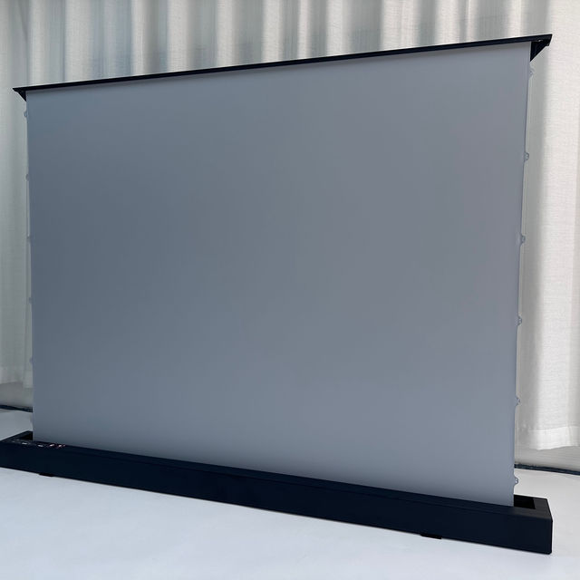 New Grey Black Crystal Motorized Floor Rising Projector Screen High Quality ALR Electric Projection Screen for Long Projector