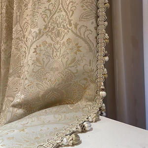 Rideau en jacquard romantique français de 1100 g, <span class=keywords><strong>tissu</strong></span> de luxe léger pour la maison, rideau épais pour salon, chambre à coucher - Product Image 3