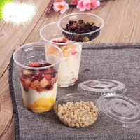 Gobelet à yaourt PET 90mm avec insert transparent Gobelets à fruits parfaits 92/95mm avec support intérieur Gobelets divisés