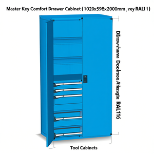 Fami Master Key Comfort <b>Drawer</b> Cabinet 1020x598x2000mm 3 <b>Drawers</b> <b>Tool</b> Storage Anthracite Grey RAL7016 - Product Image 3