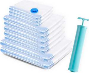 Paquete de 12 Bolsas de Vacío para Ahorrar Espacio de Alta Calidad con Bomba - Product Image 1