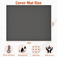 Tapis de table pour foyer au propane extérieur moderne, imperméable, écologique, de qualité alimentaire en silicone, compatible avec un foyer au gaz carré de 28 pouces