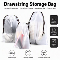 Sacs à chaussures de voyage portables en PEVA |   Emballage anti-poussière givré avec cordon de serrage pour chaussures et bottes