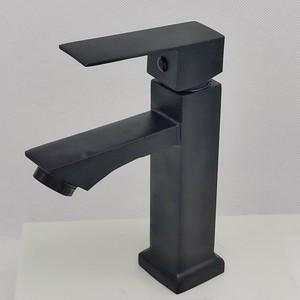 Robinet de lavabo moderne carré chromé à poignée unique pour <span class=keywords><strong>eau</strong></span> froide, avec cartouche céramique, en zinc, à poser sur le comptoir, pour salle de bain domestique - Product Image 6