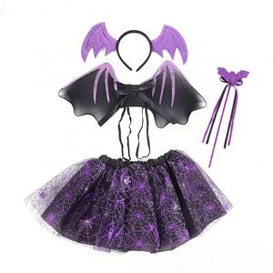 Cadeaux d'anniversaire pour filles en gros petite fée habiller princesse ensembles de costumes 2 pièces fête fée vert papillon ailes robe - Product Image 4