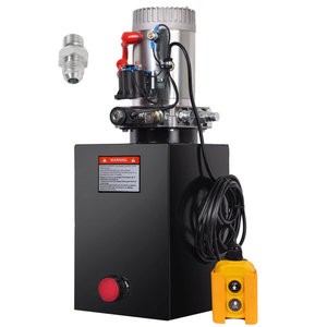 Unidad de Potencia Hidráulica con Tanque de Aceite de Hierro de 8 Cuartos, Motor de 12V CC, Bomba de Rendimiento de Acción Simple para Elevación de 4M, Maneta de Control - Product Image 1