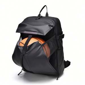 Water Resistant Anti-Theft Athletes Gym Basketball <b>Backpack</b> <b>Large</b> Sports Equipment Bag Ball Compartment Durable Oxford Polyester - Product Image 1