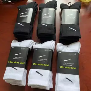 Bulk wholesale 6pack cushion cotton sport socks custom logo basketball long athletic socks for men