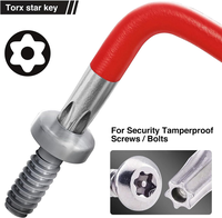 Juego de Llaves Torx de 9 Piezas T20-T50, Coloridas, Métricas, Universales, con Cabeza Torx, Llaves Allen en Forma de L, Destornilladores, Herramientas Manuales para Reparación