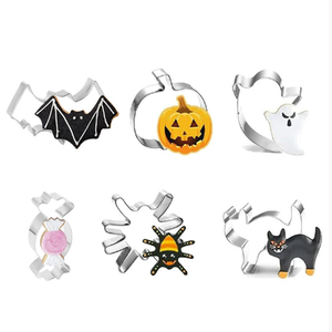 In acciaio inossidabile pipistrello zucca fantasma ragno gatto cioccolato fatto da te Set di stampo per <span class=keywords><strong>biscotti</strong></span> di <span class=keywords><strong>Halloween</strong></span> Cookie Cutter per pasticceria strumenti - Product Image 2