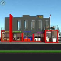 Nouveau Créateur De Mode Magasin De Rue Bâtiment Center Restaurant Center Commercial 24 Heures Dépanneur