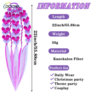 <span class=keywords><strong>Queue</strong></span> <span class=keywords><strong>de</strong></span> <span class=keywords><strong>cheval</strong></span> tressée rose <span class=keywords><strong>et</strong></span> blanche avec élastique, queues <span class=keywords><strong>de</strong></span> <span class=keywords><strong>cheval</strong></span> en forme <span class=keywords><strong>de</strong></span> cœur pour enfants - Product Image 2