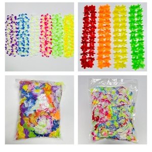 10 Pieces Brand Hot Selling Hawaiian <b>Flower</b> <b>Lei</b> Multicolor Tropical Cotton Garland Beach Party Decoration Luau - Product Image 4