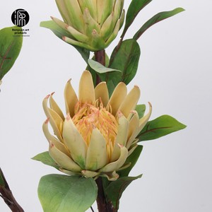 Grande fleur de style américain King Protea au toucher caoutchouc souple fleur artificielle à tige unique pour la maison salon arrangement de <span class=keywords><strong>mariage</strong></span> - Product Image 3