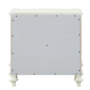 Ivory 2-<b>Drawer</b> Nightstand With Ornate Carving And Curved Legs <b>For</b> Bedroom <b>Storage</b> - Product Image 5