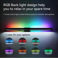 Lámpara LED RGBIC con Clip para Monitor de Computadora, Diseño Cilíndrico, Aluminio Moderno, Control Táctil, Negra, Colgante, para Oficina, USB, Ajustable, Alto CRI