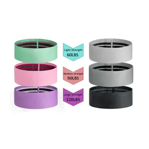 Custom Logo Yoga Gym Oefening Fitness Booty Bands Voor Benen Bilspieren Werken Squat Heup Stof Weerstand Bands