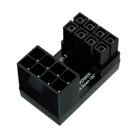 Adaptateur PCIe 8 broches 6 broches à 180 degrés, connecteur en U pour carte graphique, câble d'alimentation GPU de bureau à profil bas