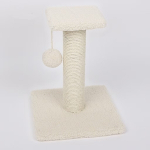 Two-Level <b>Cat</b> <b>Tree</b> with Sisal <b>Scratching</b> <b>Posts</b> Double Plush Platforms Mouse Toy Stable Wood Base for Indoor <b>Cats</b> - Product Image 2