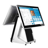 Système Windows 10 double écran 15.6 pouces système Pos écran tactile supermarché café boulangerie POS Terminal Machine