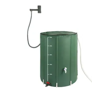 Custom 50-1350 Liter Collapsible PVC Rainwater Harvesting Collection Tank Portable Runoff Barrel for Watering