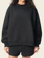 Ensemble deux pièces pour femmes, sweat-shirt à col montant oversize en molleton de style universitaire, manches longues en coton, logo personnalisé, short