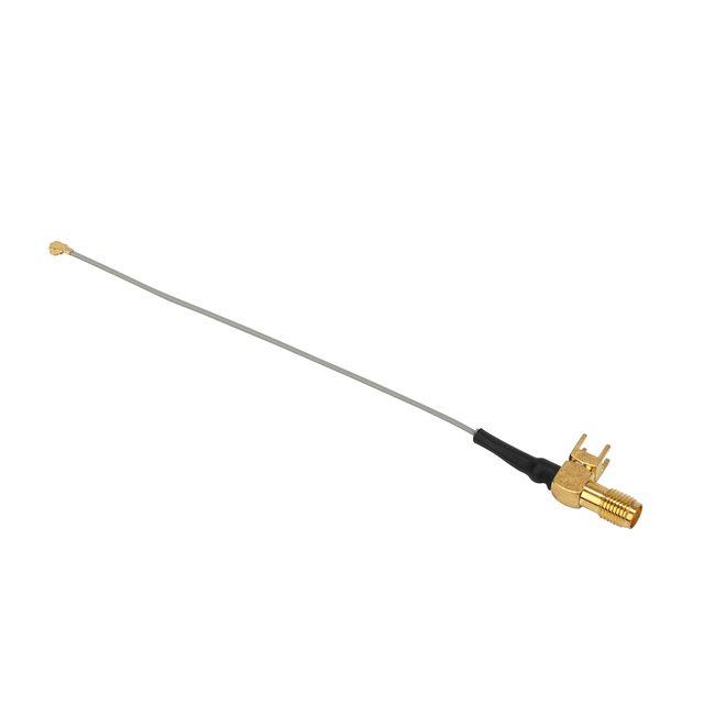 Gold-Plated RF Coaxial Cable with SAM Board-Mount Header and U.FL Plug for High-Frequency Applications