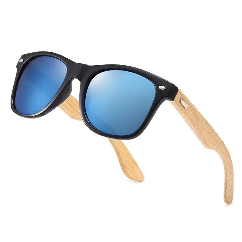 Gafas de Sol de madera con logotipo personalizado, respetuosas con el medio ambiente, gafas de sol de madera cuadradas a la moda para hombre, UV400