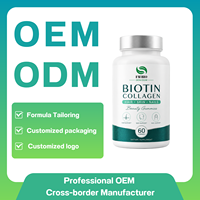 Gummies de biotine et collagène OEM ODM avec chlorophylle, zinc et vitamine B12 pour soutenir la santé des cheveux, de la peau et des ongles – Complément alimentaire