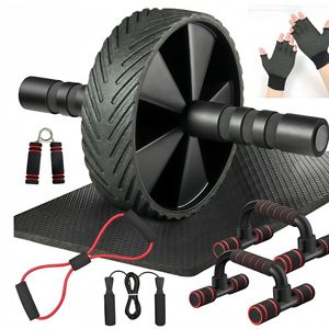 Kit d'entraînement complet 14 pièces pour la <span class=keywords><strong>maison</strong></span> : Roue abdominale, barres de pompes, corde à sauter et équipement d'exercice intérieur - Product Image 1