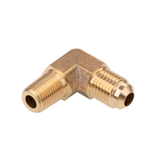 Latón 90 °   Adaptador de Codo Flare X Macho SAE 1/8"-3/4" con Rosca UNF <span class=keywords><strong>para</strong></span> Sistemas de Refrigeración y <span class=keywords><strong>Gas</strong></span> - Product Image 1
