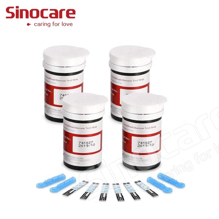 Sinocare CE безопасная быстрая проверка тест-полоски для определения уровня глюкозы в крови и боли ланцеты 100 шт. прибор для измерения уровня сахара в крови, тест-полосок и ланцетов