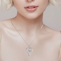 Collier Cœur d'Amour Éternel Transfrontalier avec Nœud d'Amour, Double Couche en Bambou, Douze Pierres de Naissance, Cadeau Fête des Mères pour Femme
