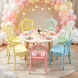 Sinoperfect Hotel Furniture White Wedding Event <b>Dining</b> <b>Stackable</b> Plastic Tiffanie Children Chiavari Kids <b>Chair</b> for Party - Product Image 1