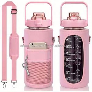 Gym Water Bottles <b>Jug</b> Big Capacity Custom Plastic Motivational 1.5L/2L Eco-Friendly Straw Unisex Party Sleeve Wholesale MR Brand - Product Image 3