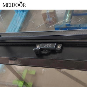 Fenêtre en aluminium à <span class=keywords><strong>double</strong></span> <span class=keywords><strong>vitrage</strong></span> à rupture de pont thermique, moderne, commerciale, extérieure, antivol, coupe-vent, grande, à guillotine, pour bâtiment - Product Image 4