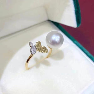 Support de bague en argent S925 pour accessoires de perles DIY, édition magnifique avec perles de 4-6 mm, 1725-Support vide pour bijoux en argent - Product Image 1