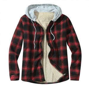D0802TA48 Prix de gros – Veste d'hiver à carreaux coupe-vent sans col, style vintage et décontracté, pour homme, avec capuche intégrée - Product Image 3
