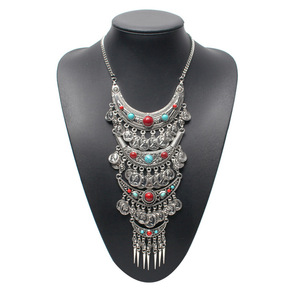<strong>Boho</strong> Style Vintage Style Jewelry <strong>Necklace</strong> Gold Chain With Multilayers Moon and Coins Statement <strong>Necklace</strong> - Product Image 6