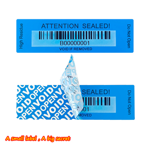 Оптовые красные защитные наклейки PET Void Open с индивидуальным логотипом, пломбы с защитой от вскрытия, этикетки для защиты от подделок - Product Image 4