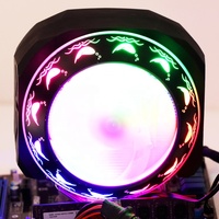Refroidisseur de processeur à 4 caloducs RGB personnalisé pour boîtier d'ordinateur Dongguan, noir, DC 12V, prise en charge PWM 4 broches, roulement fluide en cuivre et aluminium
