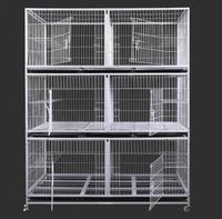 Cage d'élevage pour chiens et chats de luxe en gros, 3 étages, 6 portes, en acier tubulaire carré, fil respirant, cage pour animaux en fer, emballage en boîte