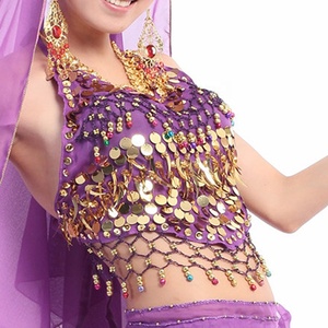 Costume de danse du ventre BestDance, 8 couleurs, haut de soutien-gorge sexy fait à la main avec des paillettes, des perles et des clochettes - Product Image 2