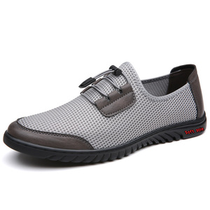 Men's Mesh Breathable Casual <b>Shoes</b> Slip-On <b>Soft</b> Sole Walking Style Gray 1177 - Product Image 5